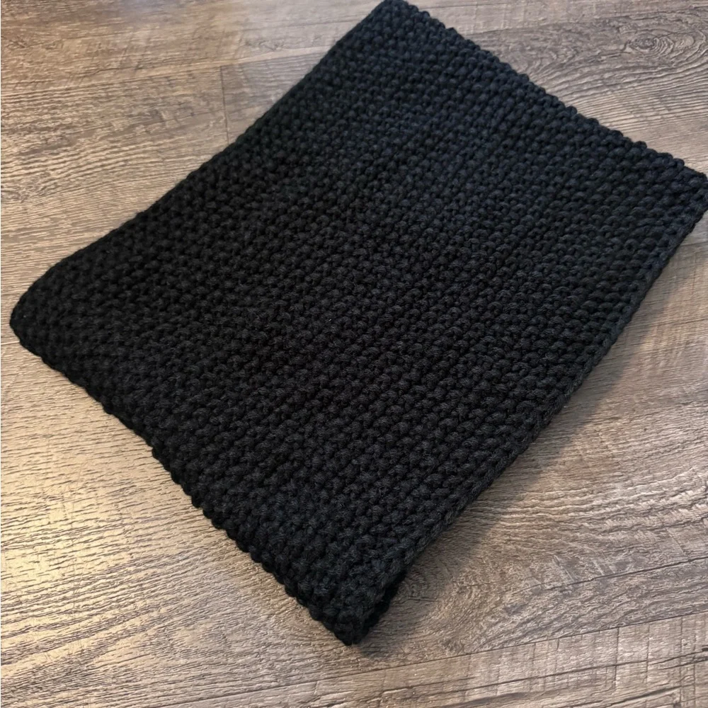 Elegant Black Knit Infinity Scarf